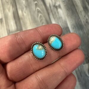 Kingman Turquoise Native Post Stud Earrings